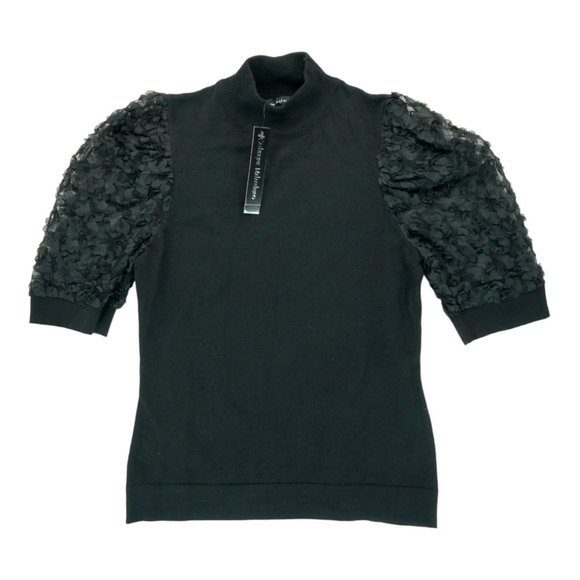 NWT Catherine Malandrino Mock Neck‎ 3/4 Sleeve Tee - Picture 1 of 5